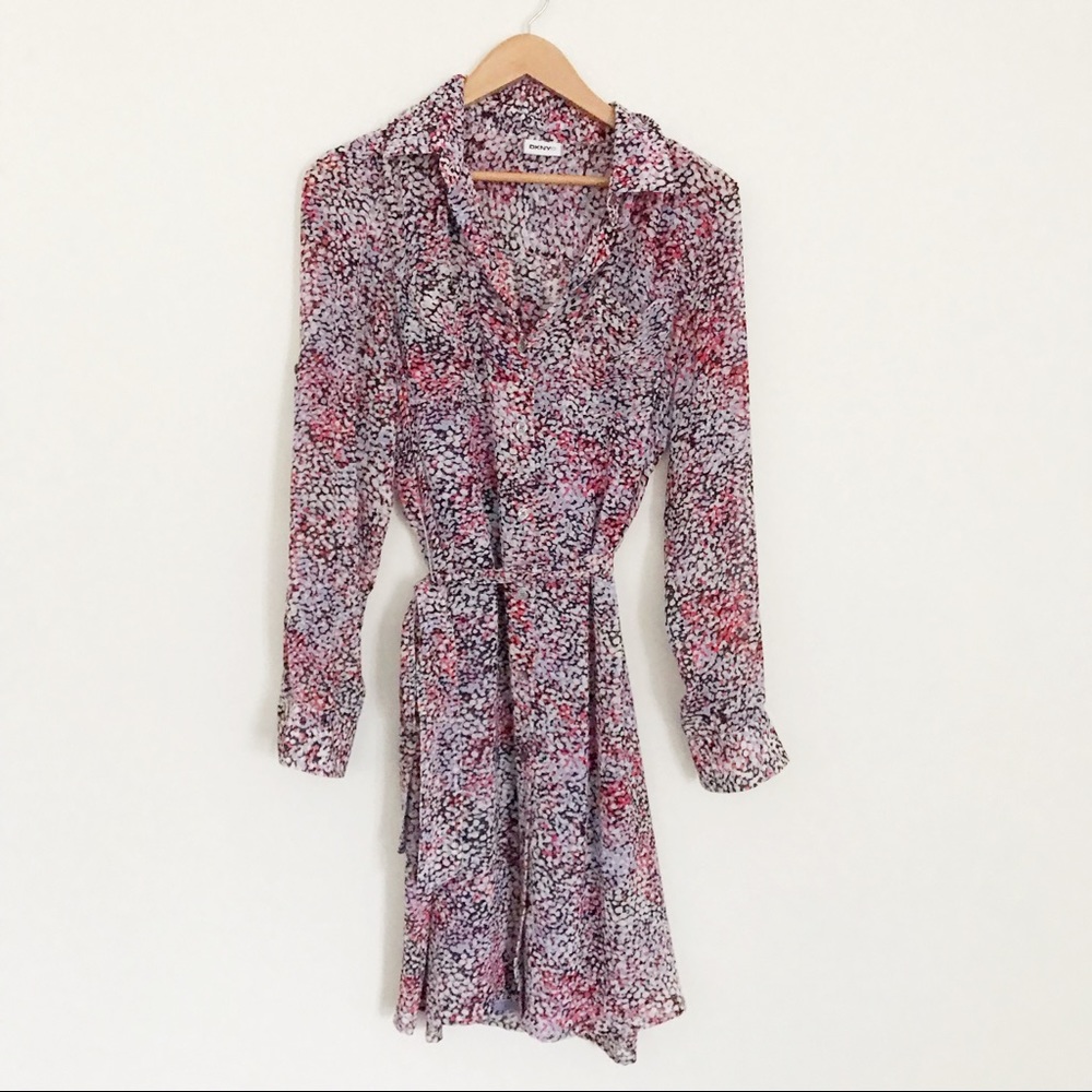 DKNYC Floral Shirt Dress